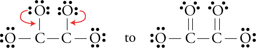 Image showing two resonance structures for the oxalate ion