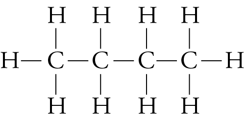 Image of the Lewis structure for butane