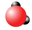 Space-filling model of a water molecule